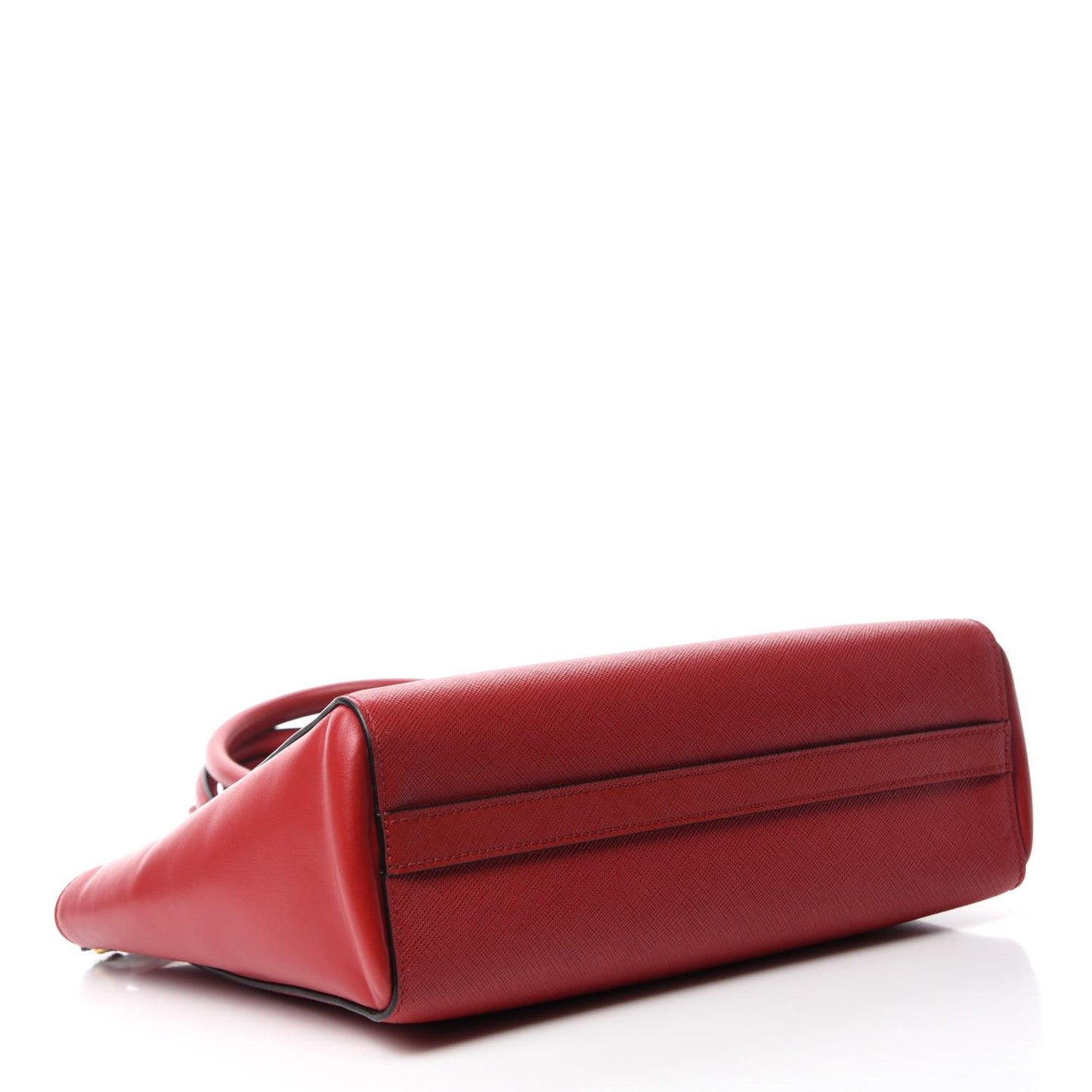 Saffiano Soft Calfskin Small Zippered Tote Fuoco