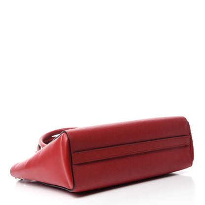 Prada Saffiano Soft Calfskin Small Zippered Tote Fuoco 4 of 10