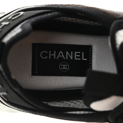 Chanel Fabric Suede CC Sneakers 38 Black Dark Grey 7 of 8
