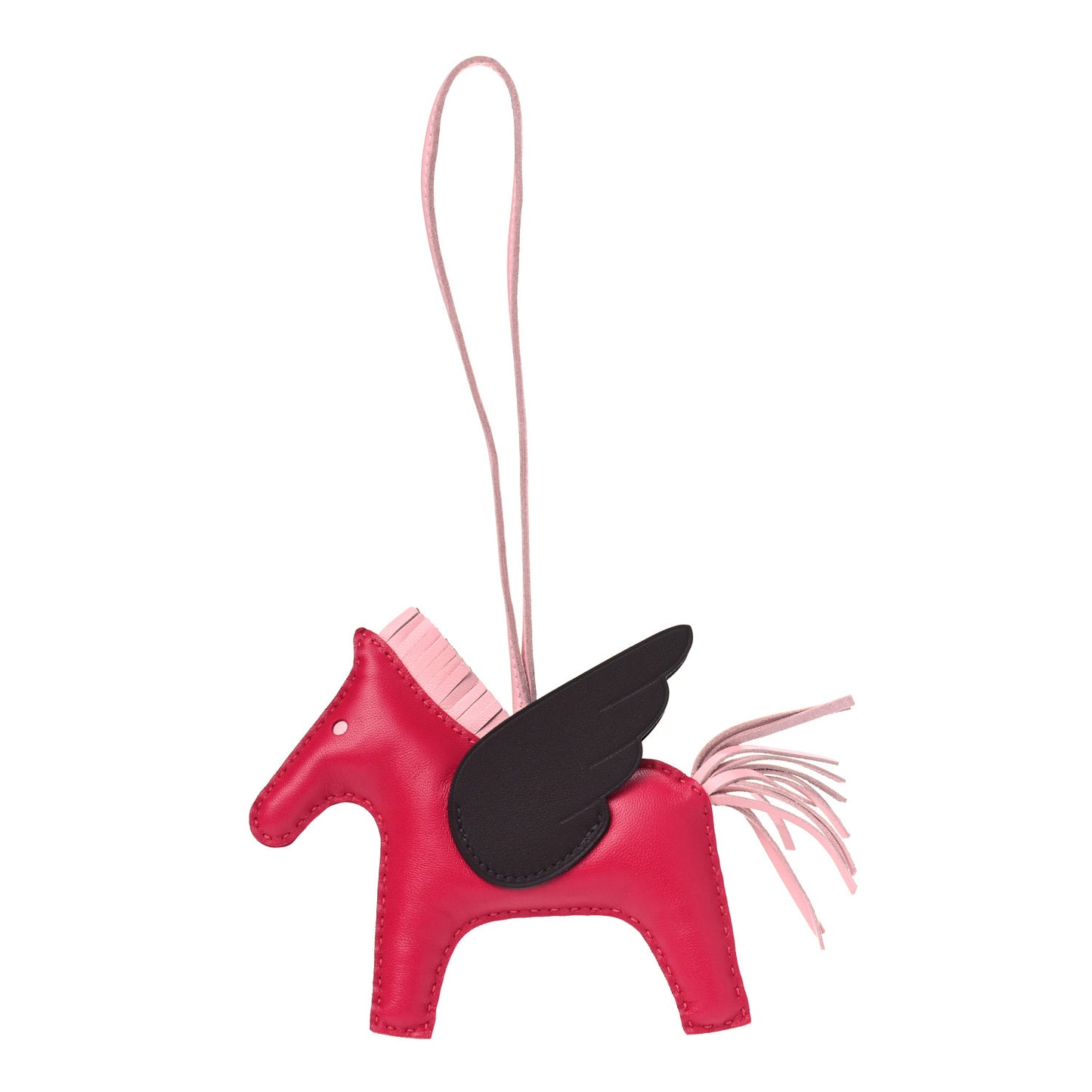 Milo Lambskin Grigri Rodeo Pegase Horse Bag Charm MM Framboise Rose Sakura Rouge Sellier