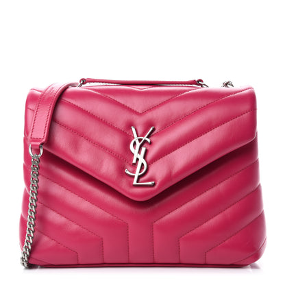 Saint Laurent Calfskin Y Quilted Monogram Small Loulou Chain Satchel Fresh Fuchsia 1 of 11