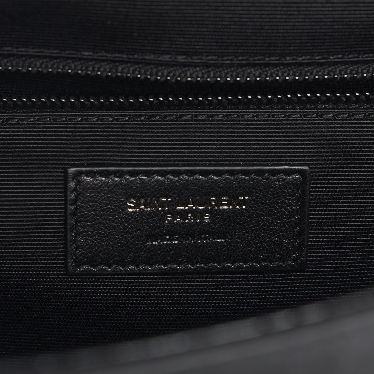 Saint Laurent Calfskin Crocodile Embossed Monogram Large Satchel Black 6 of 7