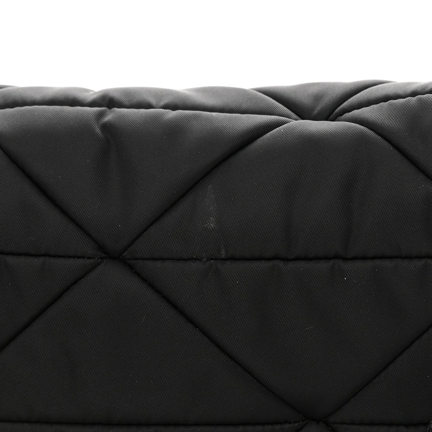 Re-Nylon Quilted Padded Flap Shoulder Bag Black