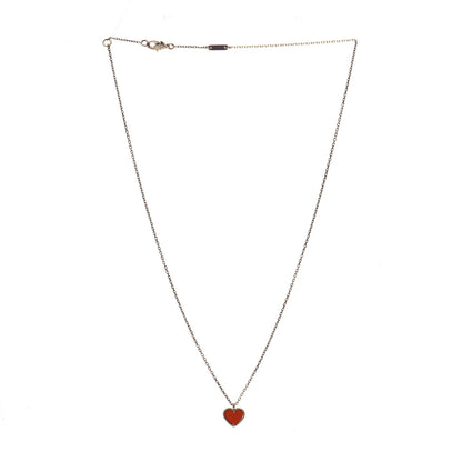 Van Cleef & Arpels 18K Rose Gold Carnelian Sweet Alhambra Heart Pendant Necklace 3 of 6