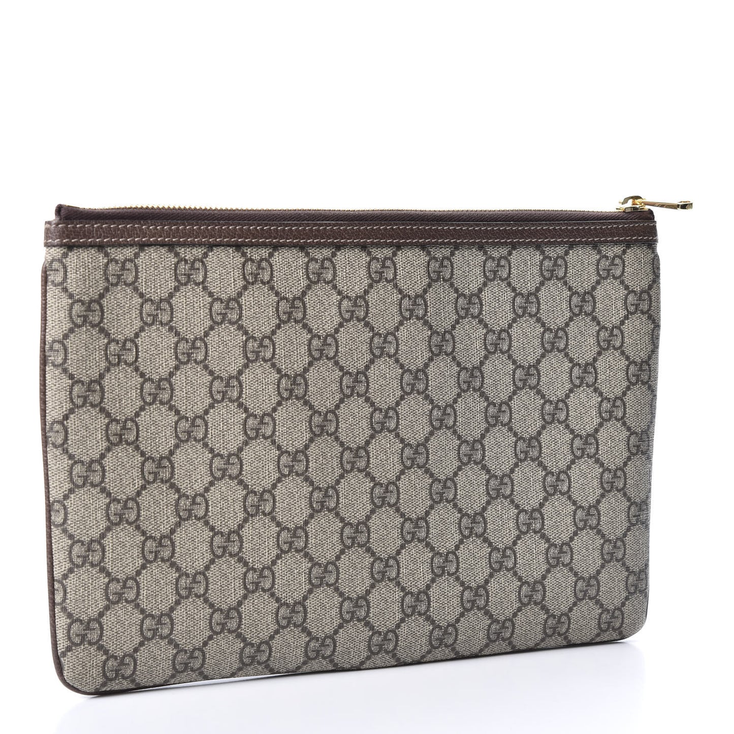 GG Supreme Monogram Large Ophidia Pouch Clutch Brown