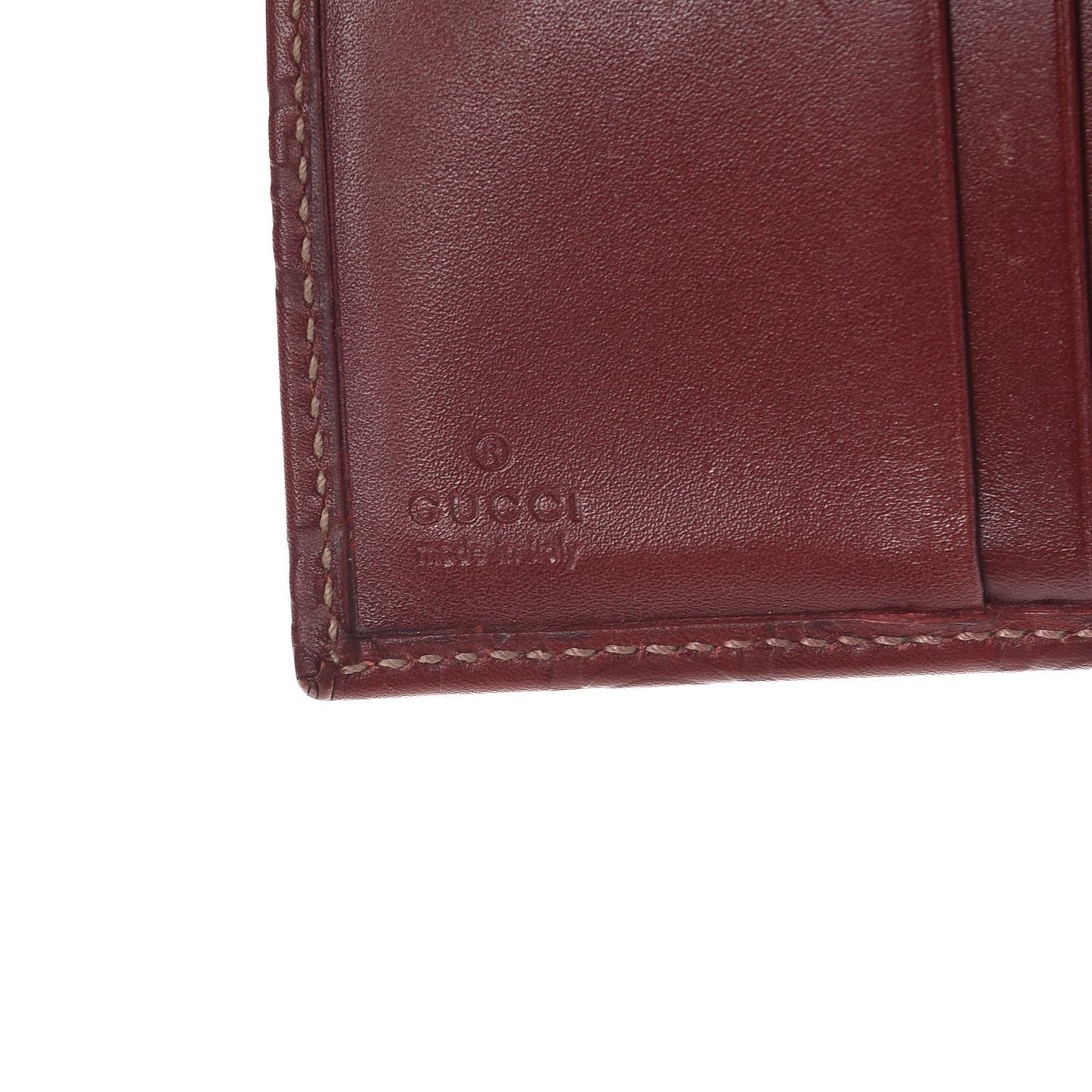 Guccissima Metal Bar French Flap Wallet Dark Red