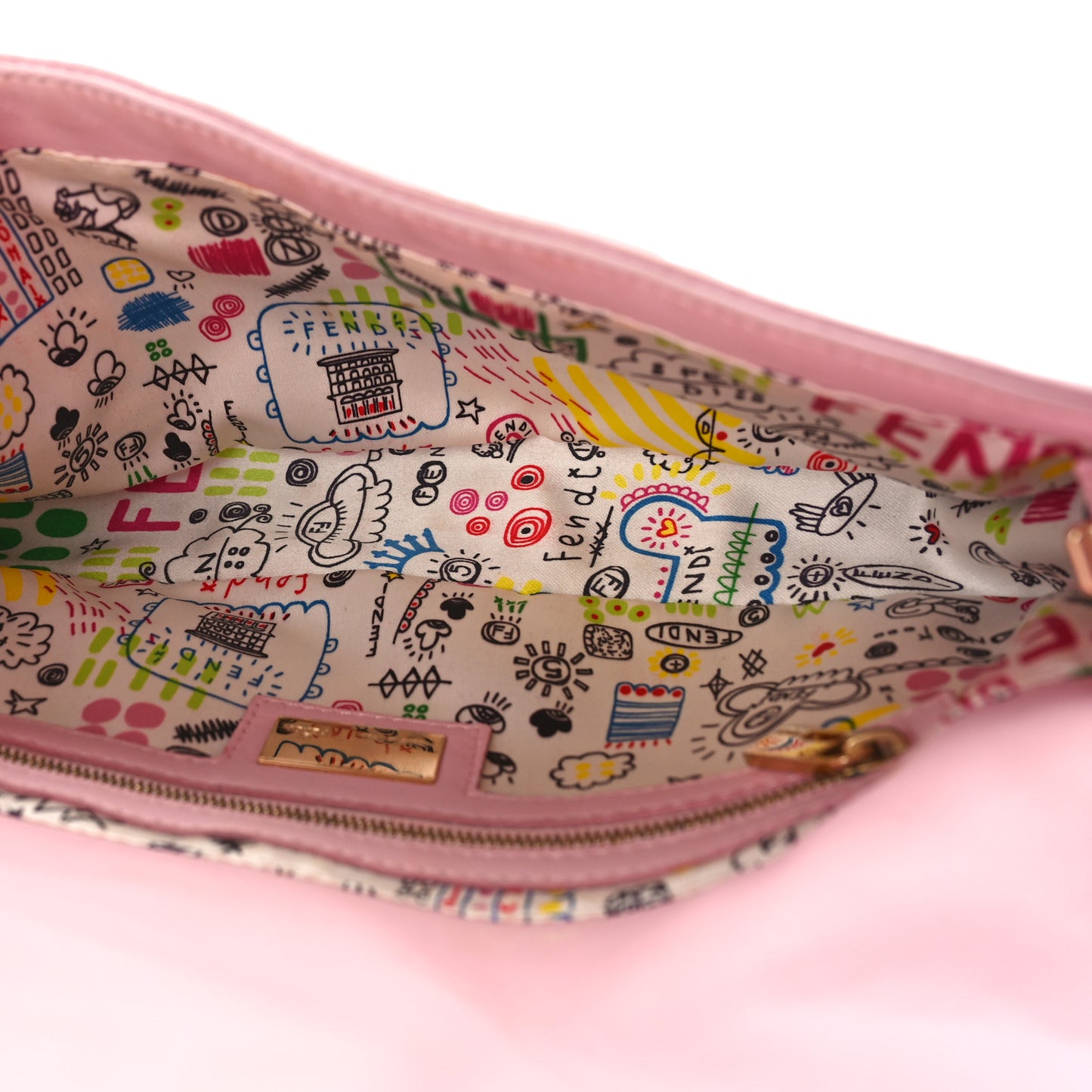 Nappa Logo Embossed Baguette Pink