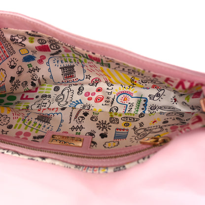 Fendi Nappa Logo Embossed Baguette Pink 5 of 14