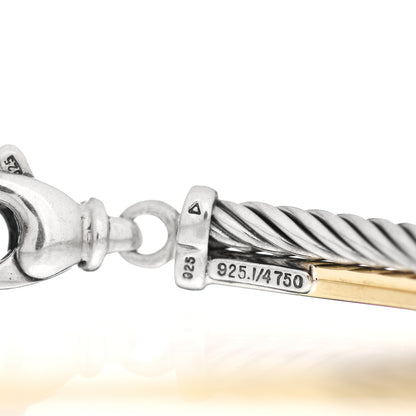 David Yurman Sterling Silver 18K Yellow Gold 3mm Crossover Bracelet 4 of 4