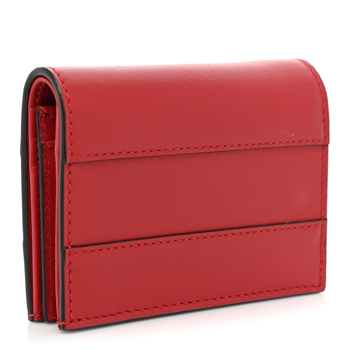 Calfskin Queen Margaret Card Case Wallet Red