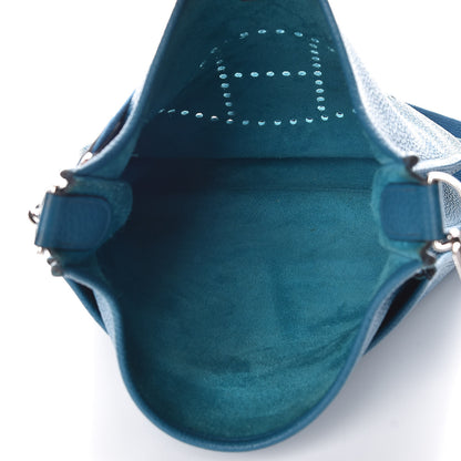 Hermes Taurillon Clemence Evelyne III PM Turquoise 5 of 10