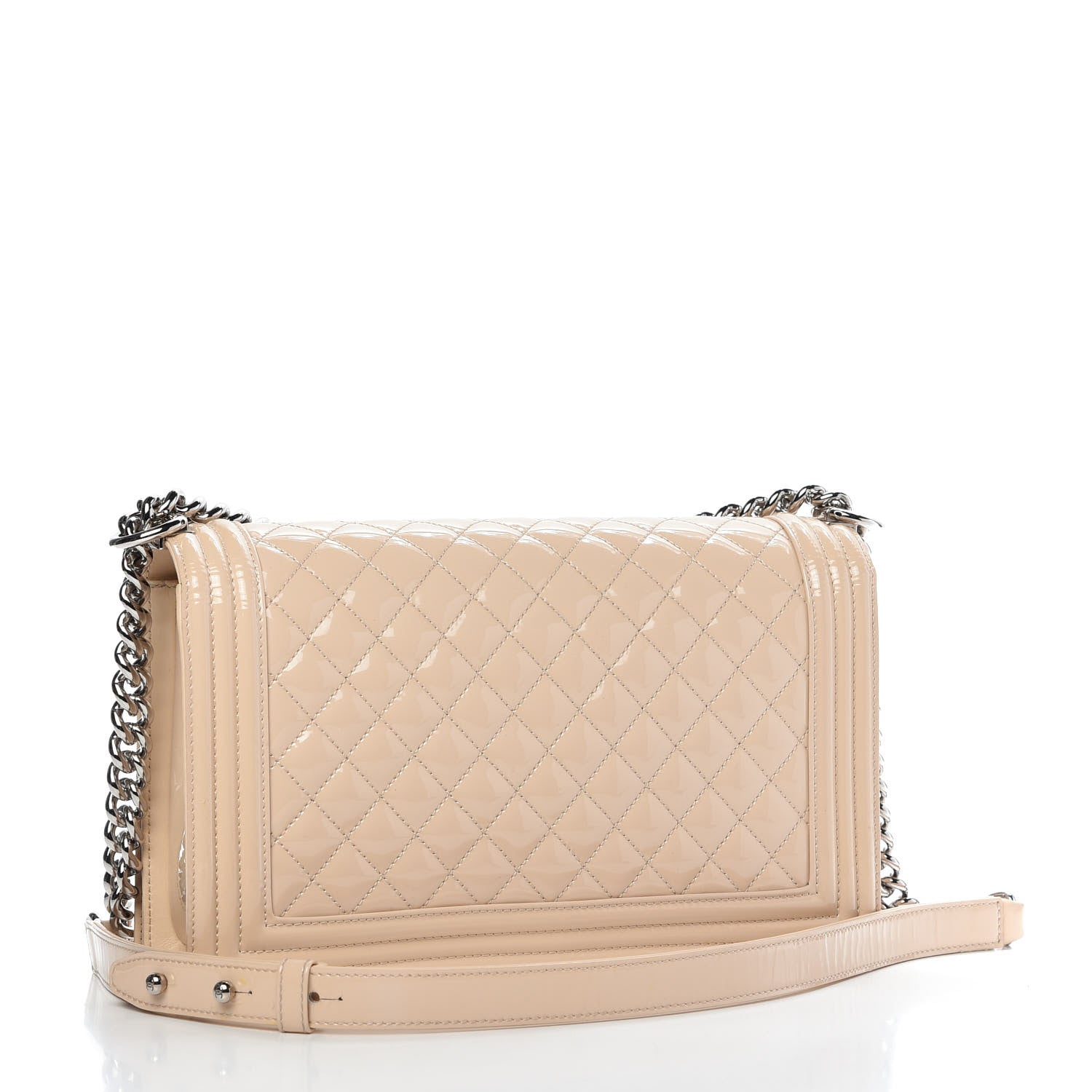 Chanel Patent Calfskin New Medium Boy Flap Plexiglass Beige 3 of 11