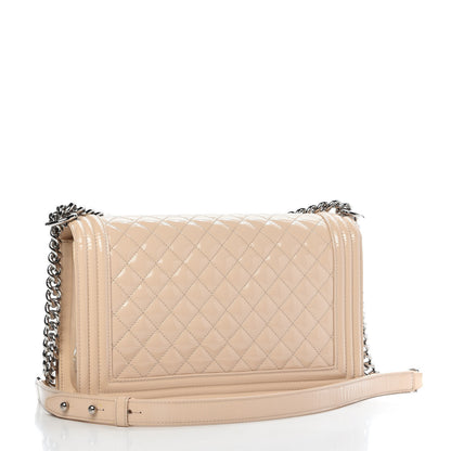 Chanel Patent Calfskin New Medium Boy Flap Plexiglass Beige 3 of 11