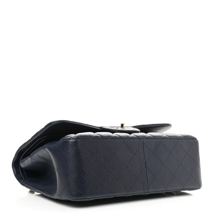 Chanel Caviar Quilted Jumbo Double Flap Navy Blue 4 of 10
