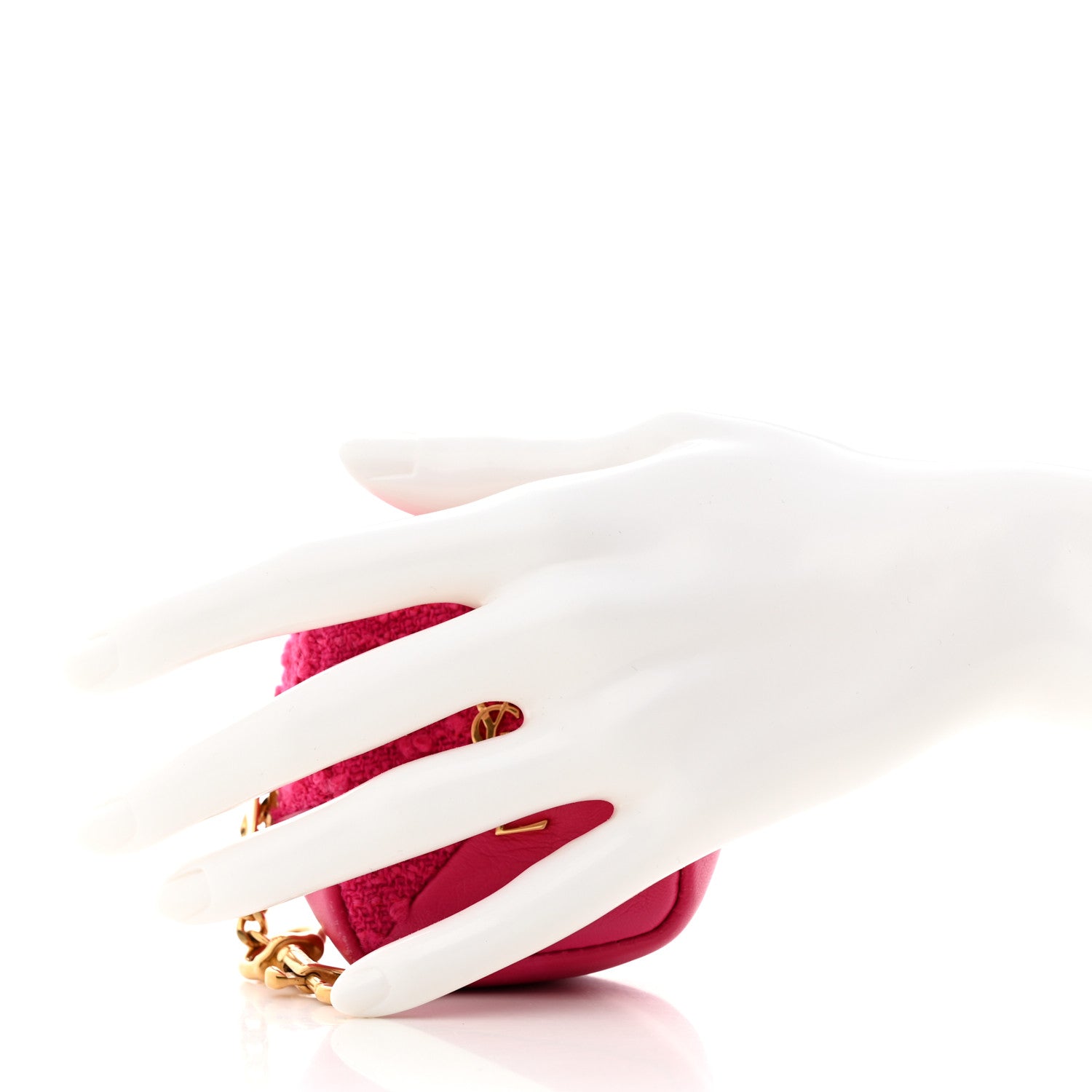 Saint Laurent Boucle Jaime Cube Charm Keychain Magenta 2 of 8