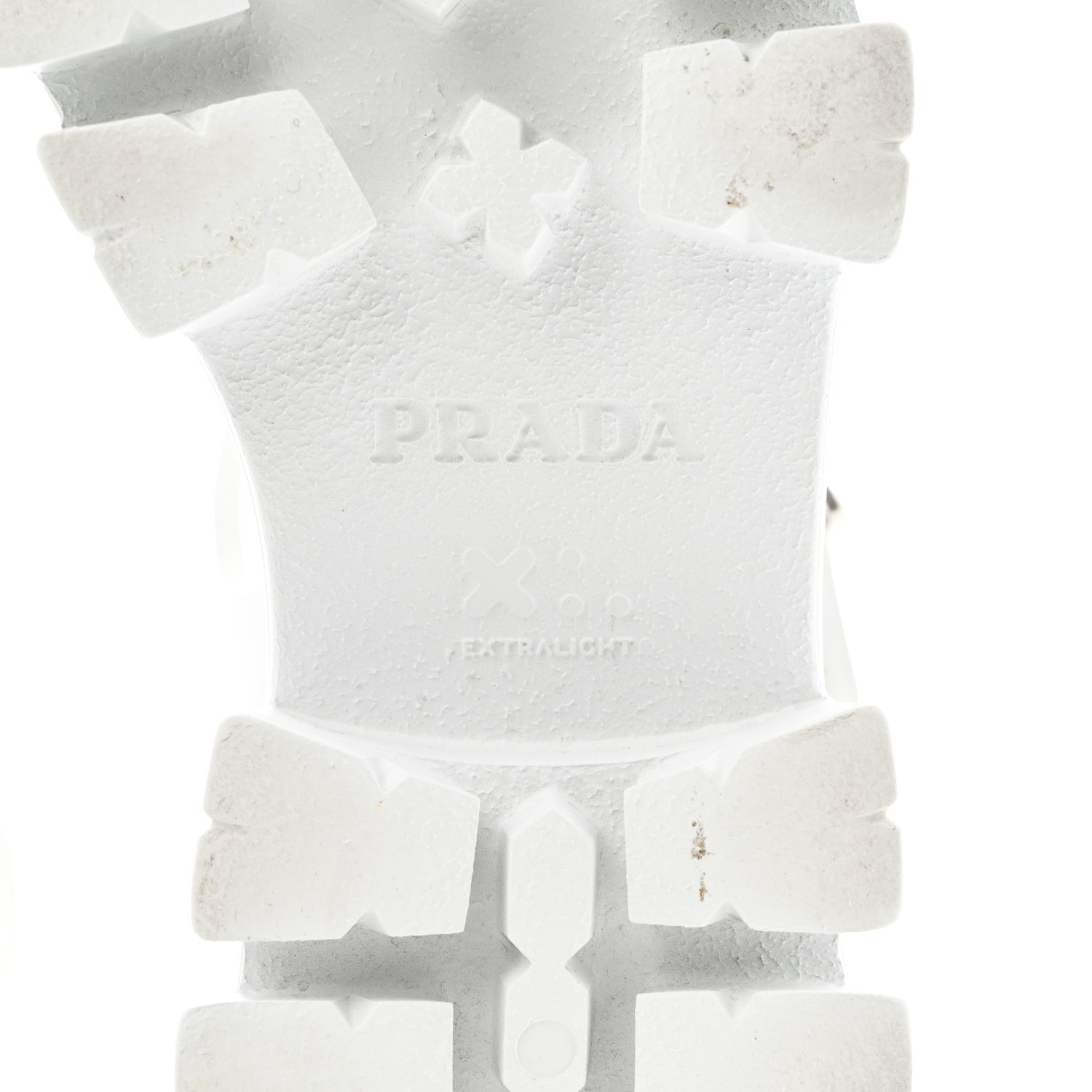 Prada Foam Rubber Metal Triangle Logo Monolith 55mm Cage Sandals 35 White 6 of 11