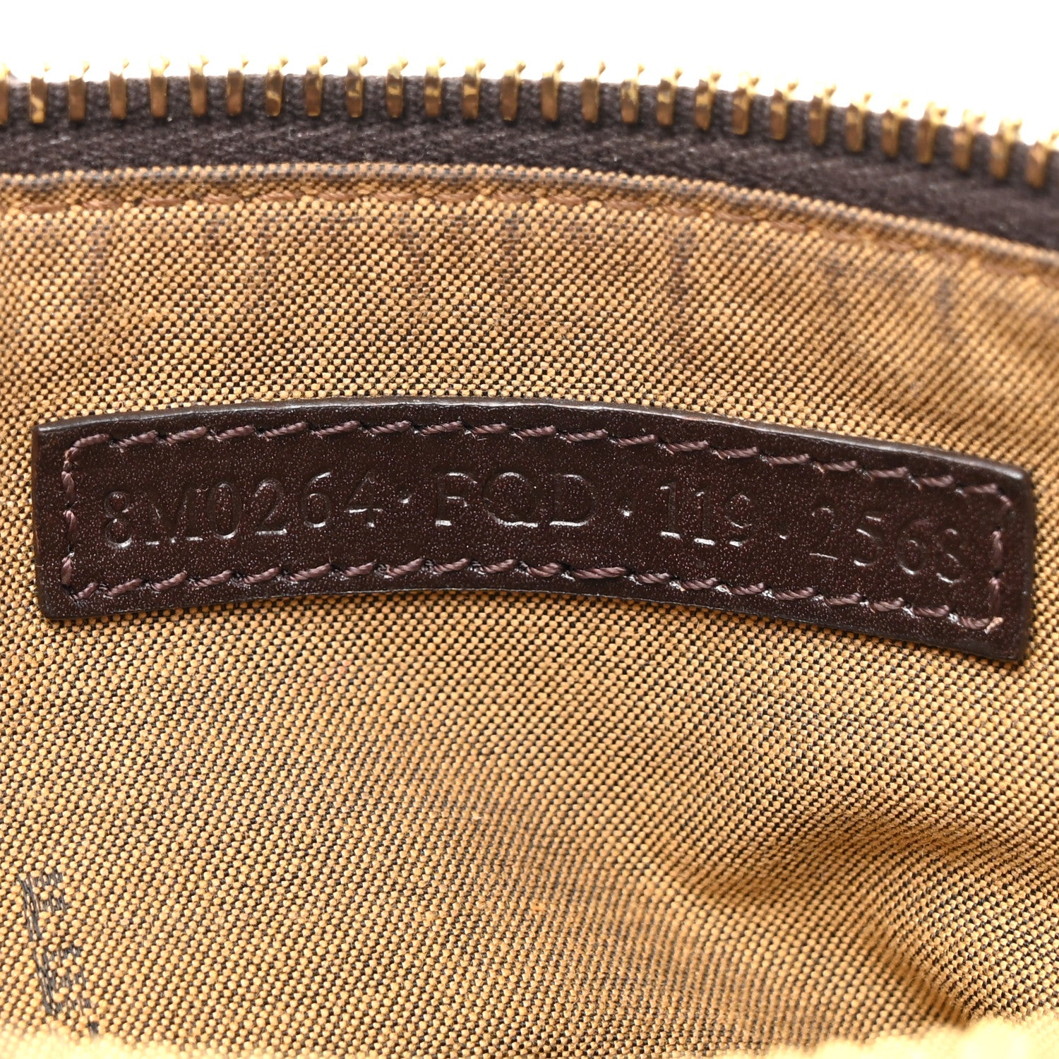 Fendi Zucca Vitello Elite Mini Pouch Crossbody Tobacco Gold 7 of 12
