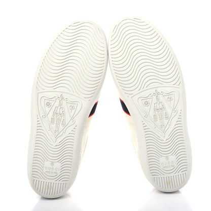 Gucci Calfskin Stripe Womens New Ace Sneakers 35.5 New Mystic White Ecru Red Flame 6 of 11