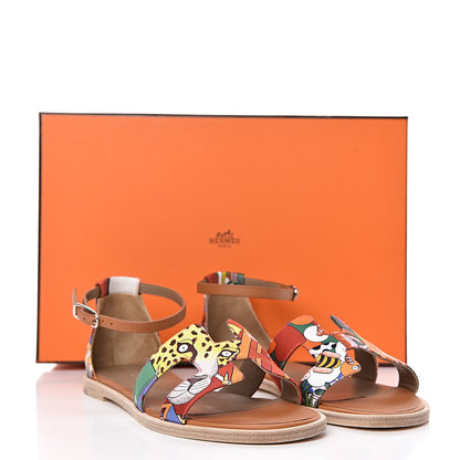 Hermes Canvas Animapolis Santorini Sandals 35.5 8 of 8