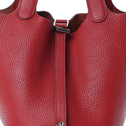 Hermes Taurillon Clemence Picotin Lock 18 Rouge Garance 9 of 9