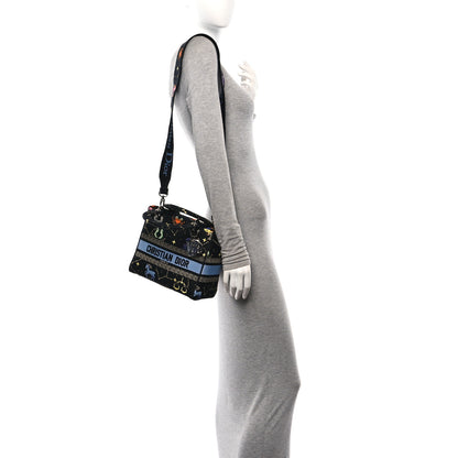 Christian Dior Canvas Pixel Zodiac Embroidered Medium Lady D-Lite Nero Multicolor 2 of 10