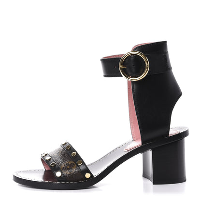 Louis Vuitton Calfskin Monogram Passenger Sandals 37 Black 1 of 10