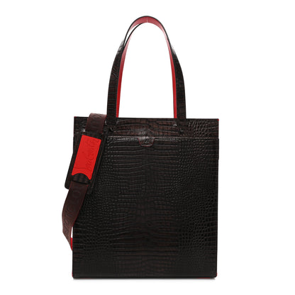 Christian Louboutin Calfskin Crocodile Embossed Ruistote Tote Expresso 1 of 10
