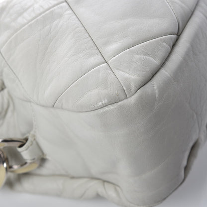 Chanel Calfskin Quilted Chain Hobo White 14 of 24