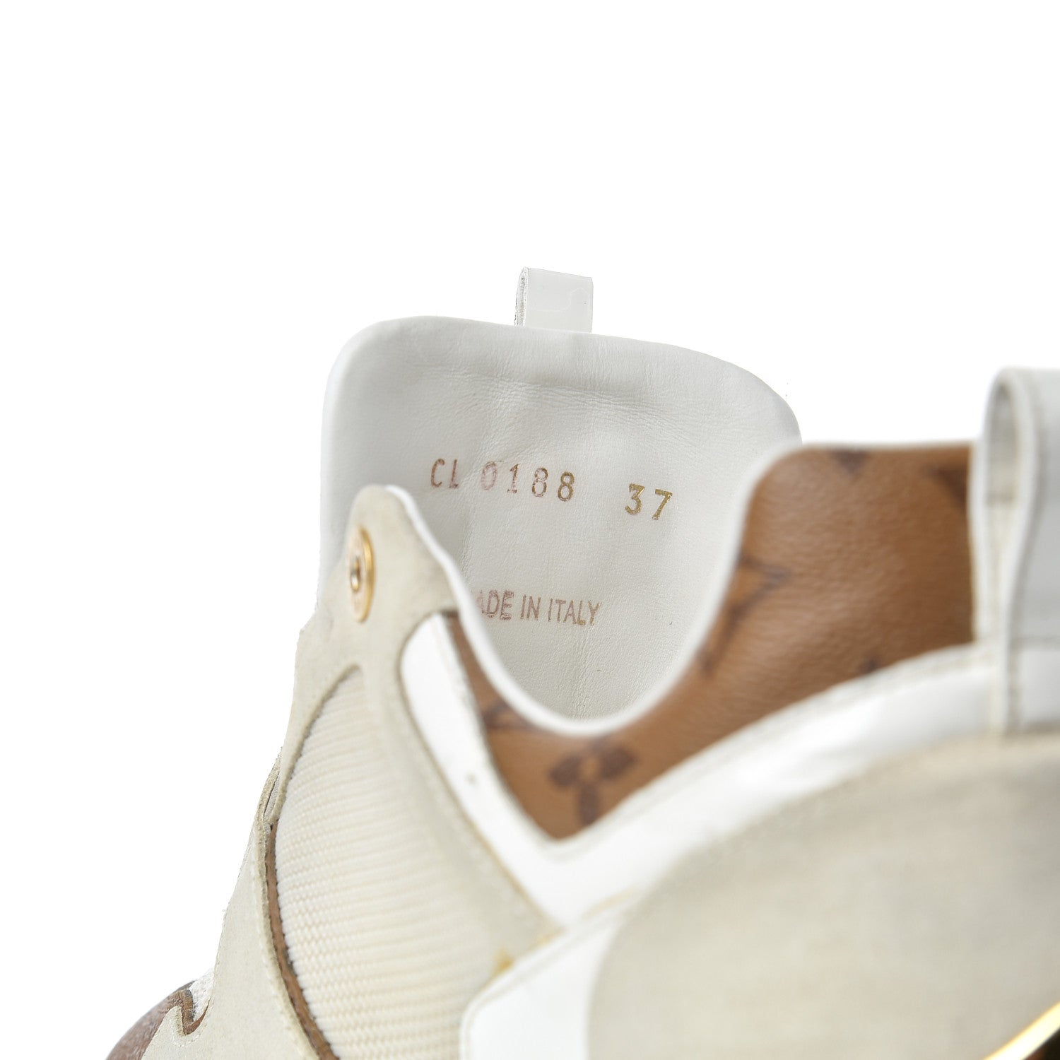 Louis Vuitton Suede Reverse Monogram Run Away Sneakers 37 White 8 of 24