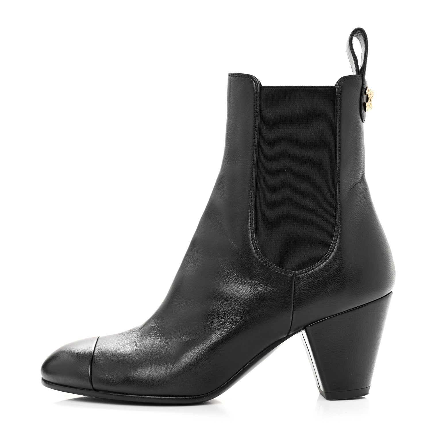 Chanel Lambskin Cap Toe CC Short Ankle Boots 36 Black 1 of 12