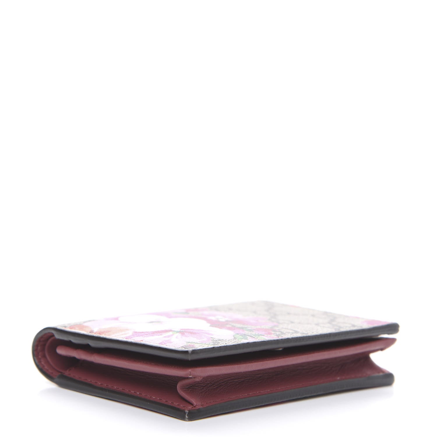 Gucci GG Supreme Monogram Blooms Card Case Beige Multicolor Dry Rose 4 of 10