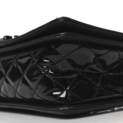Chanel Patent Chevron Quilted New Medium Boy Flap Black 10 of 11