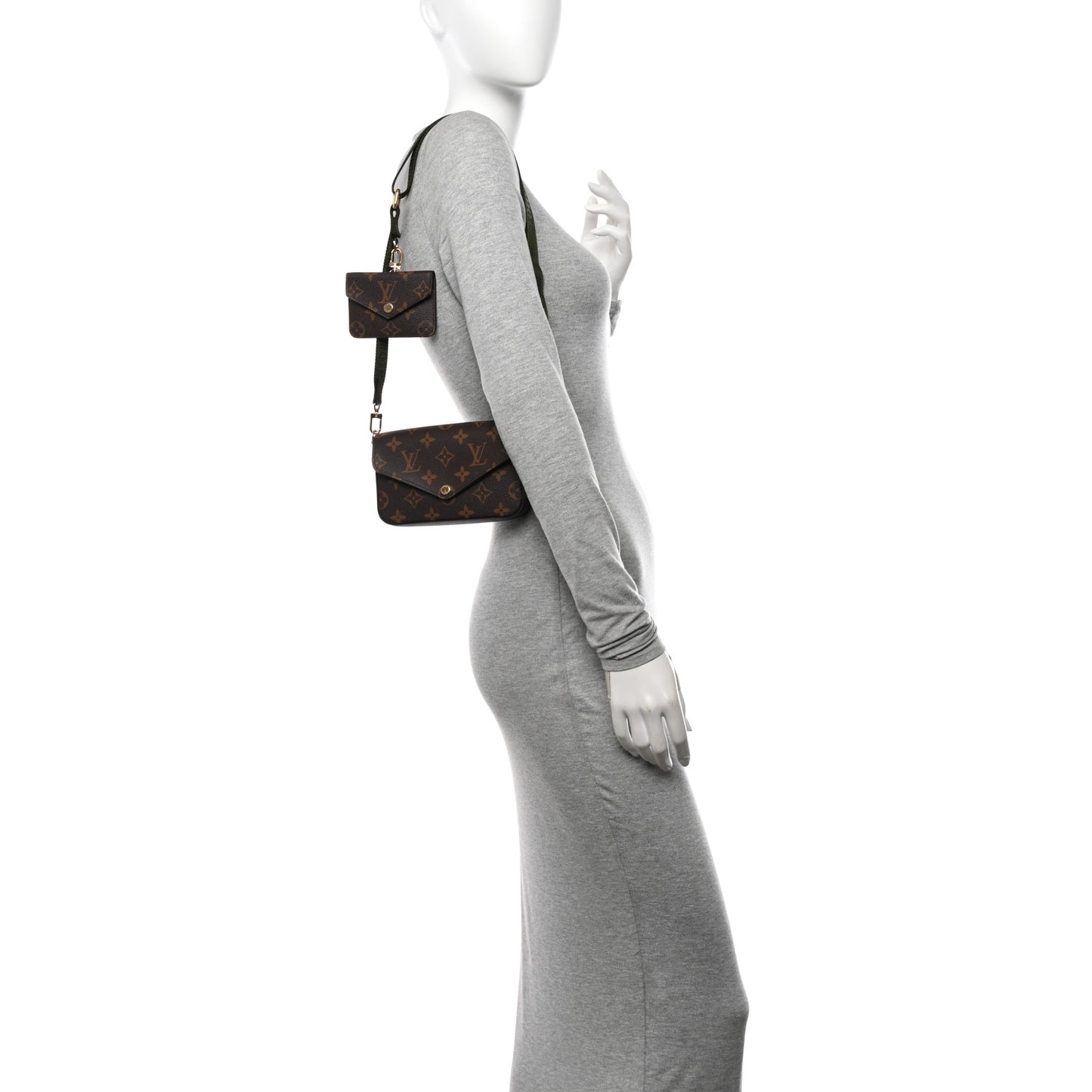 Monogram Felicie Strap & Go Kaki