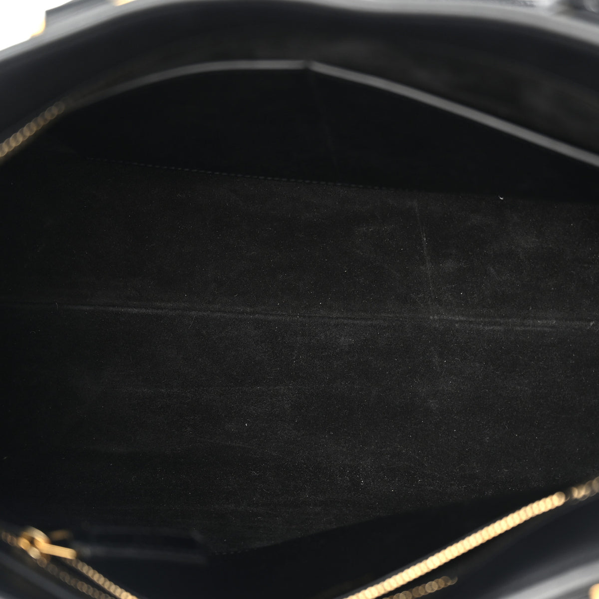 Smooth Calfskin Medium Monogram Cabas Black