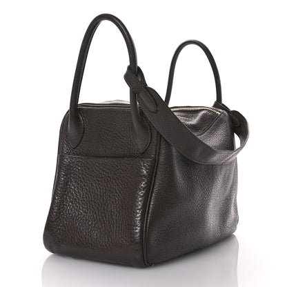 Hermes Taurillon Clemence Lindy 30 Chocolate 3 of 12