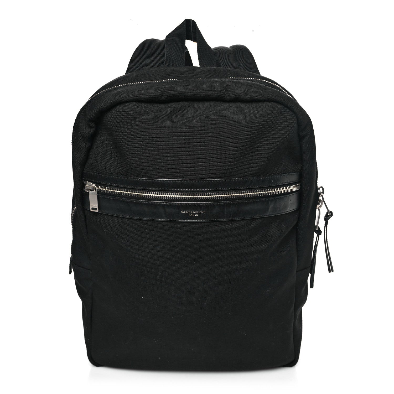 Saint Laurent Canvas City Laptop Backpack Black 1 of 9