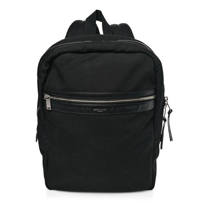 Saint Laurent Canvas City Laptop Backpack Black 1 of 9