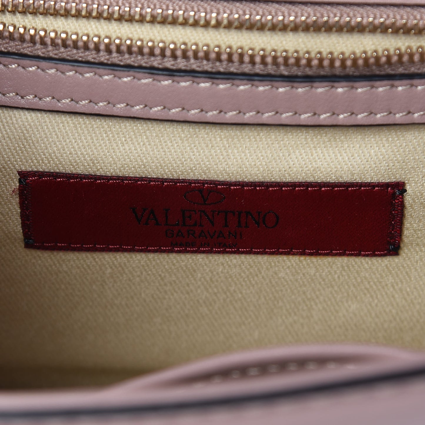 Vitello Small Glam Lock Rockstud Flap Poudre