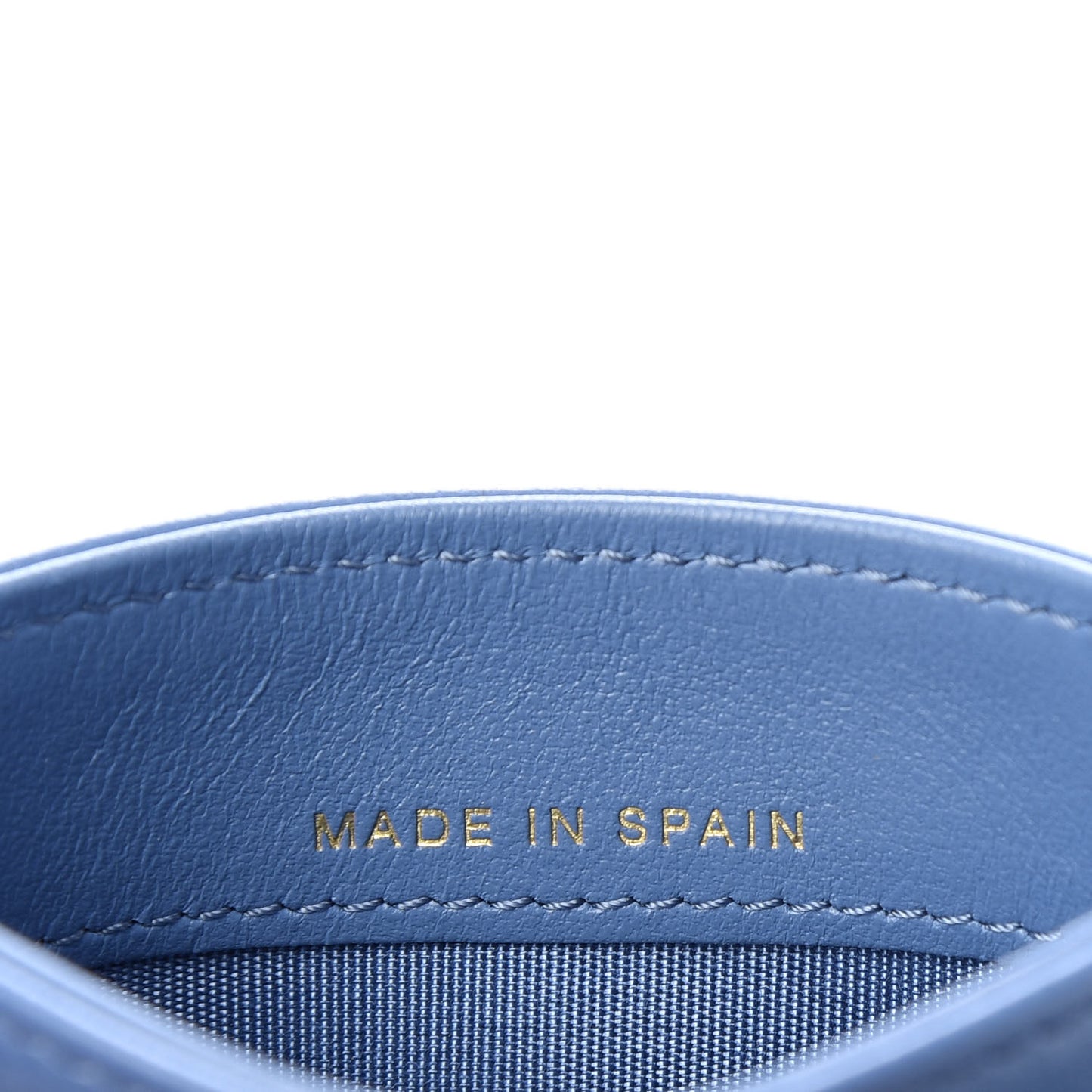 Lambskin Quilted 19 Card Holder Blue