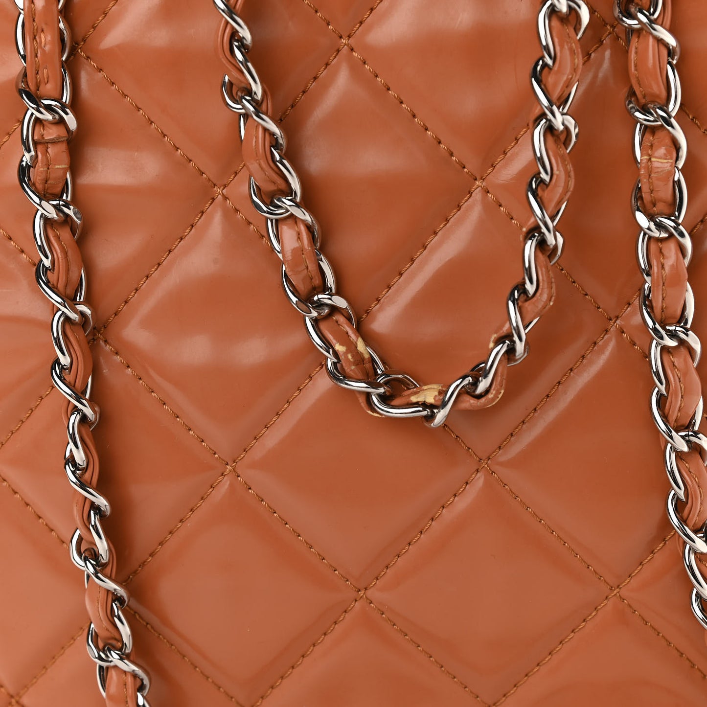 Vinyl Quilted In The Business North South Tote Orange