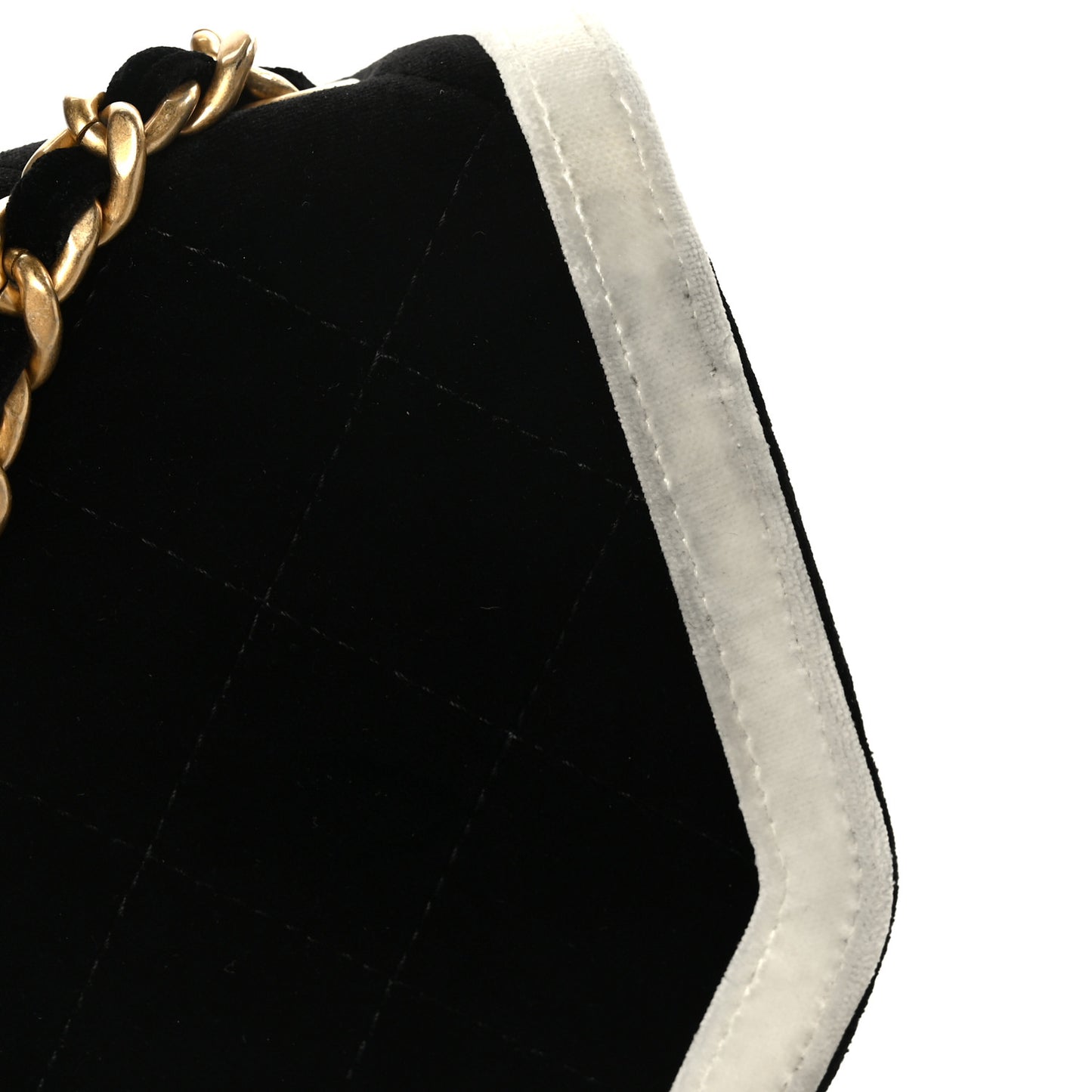 Velvet Quilted Mini Place Vendome Flap Black White