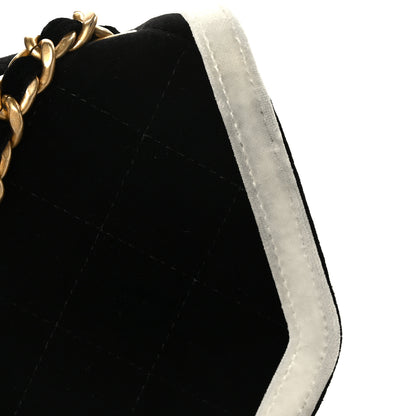 Chanel Velvet Quilted Mini Place Vendome Flap Black White 10 of 10
