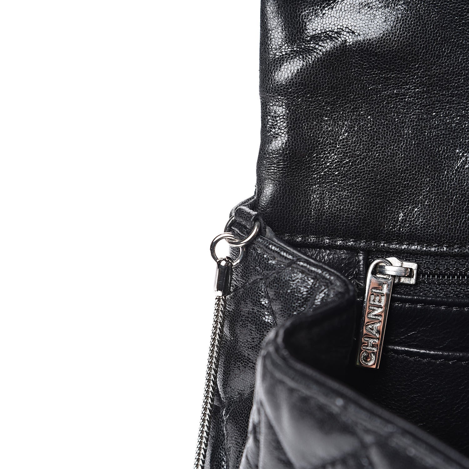 Chanel Iridescent Lambskin Quilted Snake Chain 2.55 Reissue Flap Black 12 of 13
