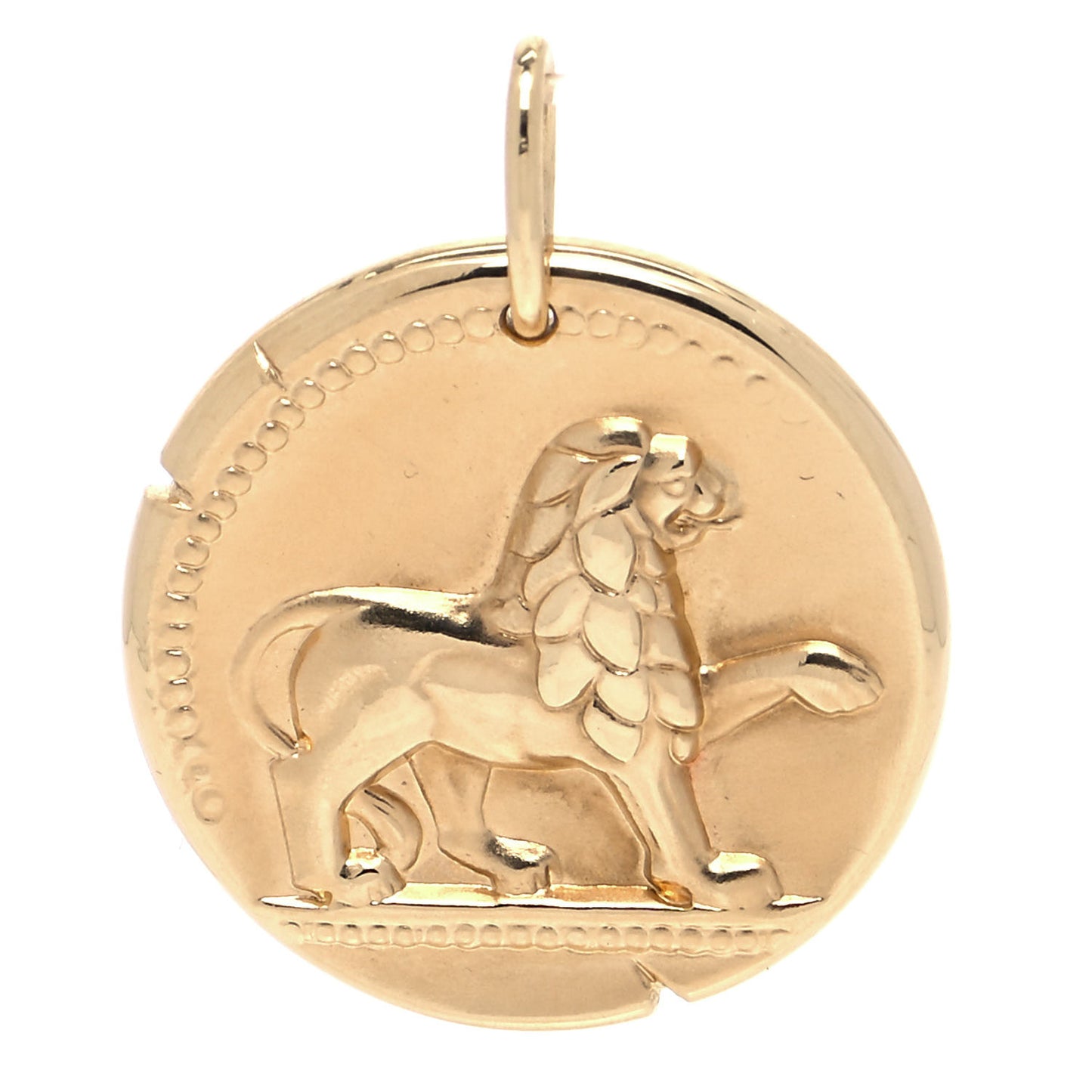 18K Yellow Gold Zodiac Leo Pendant