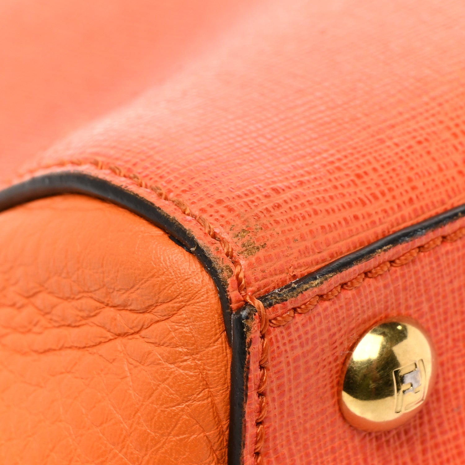 Fendi Vitello Elite Regular 2Jours Tote Arancio 17 of 17