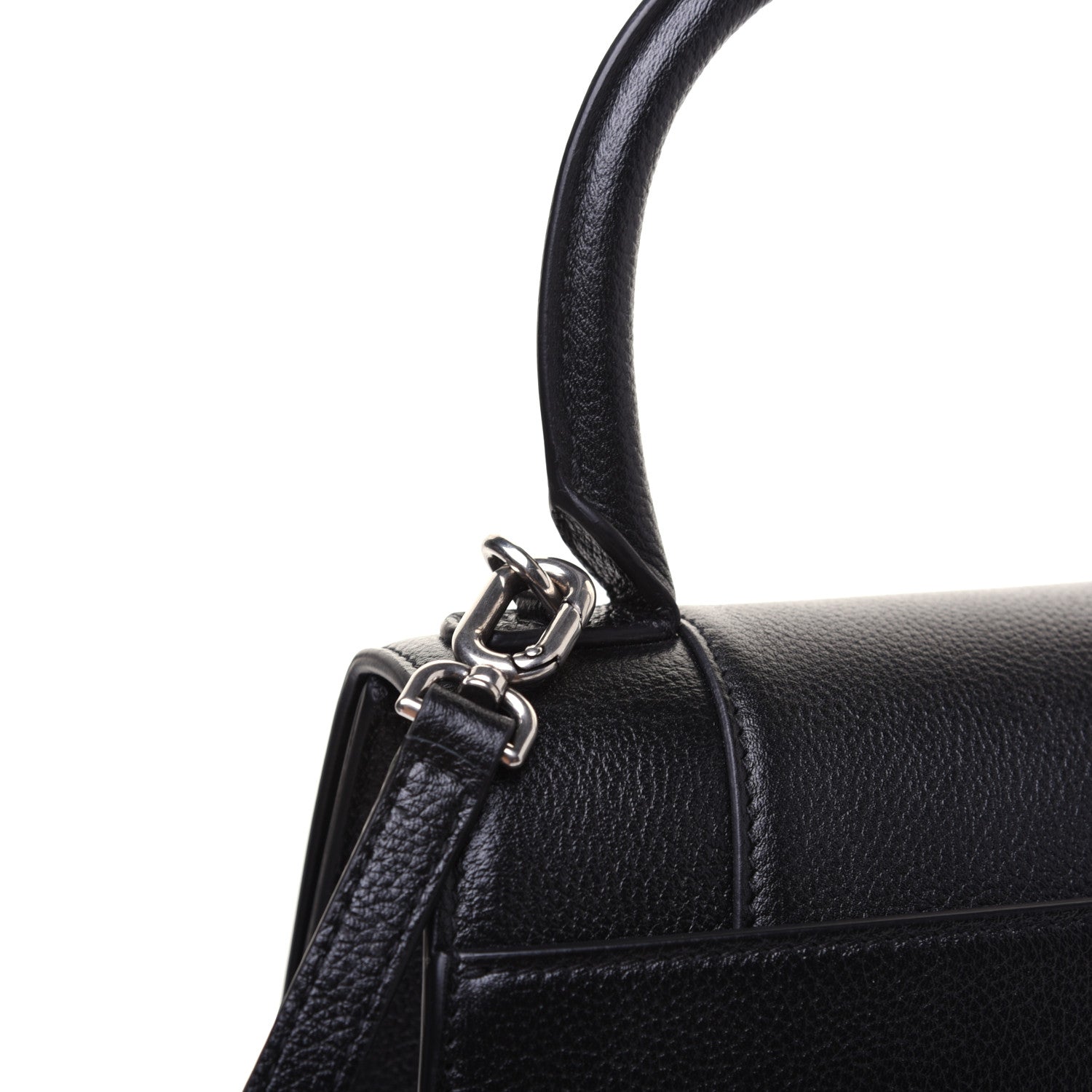 Balenciaga Grained Calfskin Small Hourglass Top Handle Bag Black 16 of 17