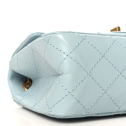 Chanel Aged Calfskin Quilted 2.55 Reissue Mini Flap Light Blue 9 of 10