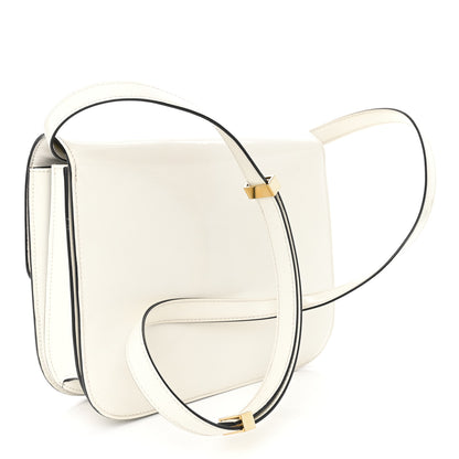 Celine Spazzolato Calfskin Medium Classic Box Flap Bag White 3 of 12