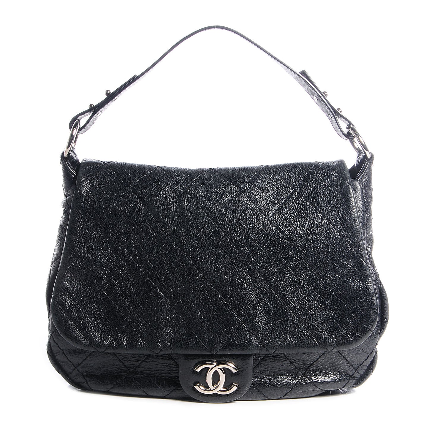 Glazed Calfskin On The Road XL Flap Black