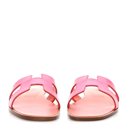 Hermes Box Calfskin Oran Sandals 41 Rose Flash Orange H 2 of 8